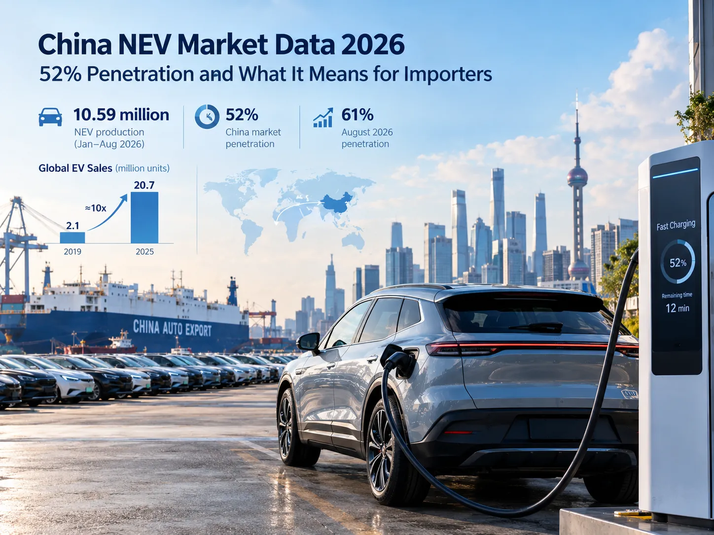 China NEV Market Data 2026: 52% Penetration and What It Means for Importers